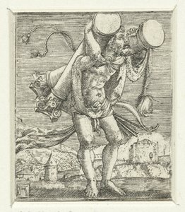 Hercules Carrying the Pillars by Albrecht Altdorfer