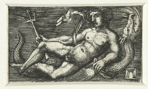 Reclining Neptune by Albrecht Altdorfer
