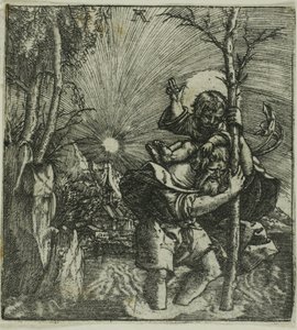 Saint Christopher Carrying the Christ Child by Albrecht Altdorfer