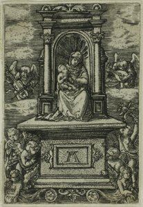 The Beautiful Virgin of Regensburg with the Child on a Throne, Surrounded by Angels with Musical Instruments