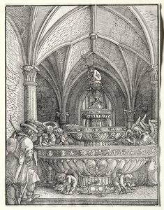 The Holy Family on the Flight into Egypt at a Fountain by Albrecht Altdorfer