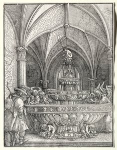The Holy Family on the Flight into Egypt at a Fountain by Albrecht Altdorfer