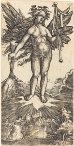 Winged Woman on a Star by Albrecht Altdorfer