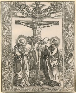 Christ on the Cross with Angel Border by Albrecht Dürer