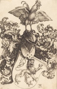 Coat of Arms with a Lion and a Cock