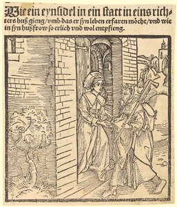 The Wife of the Mayor Receives the Hermit by Albrecht Dürer