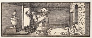 Draftsman Drawing a Vase by Albrecht Dürer