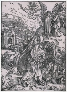Angel with the Key to the Abyss, XIV. Figure, Sheet 16 of the Series "The Apocalypse" by Albrecht Dürer