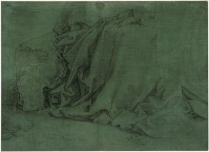 Study of Drapery of a Woman Seated on a Stone Bench by Albrecht Dürer