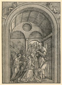 Holy Family with Two Angels in the Vault by Albrecht Dürer