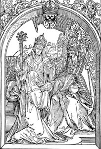 Hrotsvitha Presenting Her Book to the Emperor Otto I by Albrecht Dürer