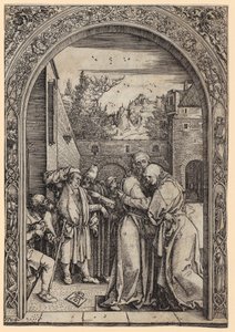 Joachim and Anna under the Golden Gate, Plate 4 from "The Life of Mary" by Albrecht Dürer