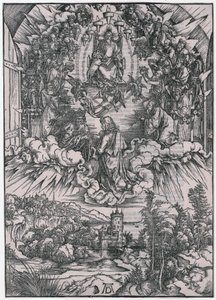 John Before God the Father and the Elders, II. Figure, Sheet 4 from the Series "The Apocalypse" by Albrecht Dürer