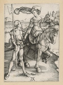 Landsknecht and Lady on Horseback by Albrecht Dürer