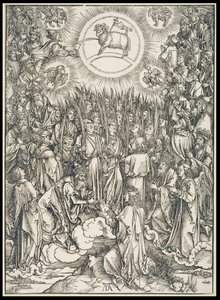 Song of Praise of the Chosen / Adoration of the Lamb, from the Apocalypse Series, Original Edition Latin 1498 by Albrecht Dürer