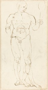 Male Nude Holding a Mirror by Albrecht Dürer