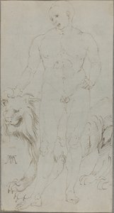 Male Nude with a Lion by Albrecht Dürer