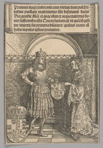 Maximilian and Maria of Burgundy, plate 2 from Historical Scenes from the Life of Emperor Maximilian I from the Triumphal Arch