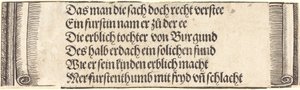 Printed Text for The Betrothal of Maximilian with Mary of Burgundy by Albrecht Dürer