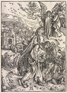 Revelation of St. John: Angel with the Key of the Bottomless Pit by Albrecht Dürer