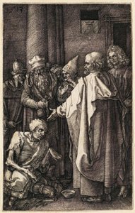 Saint Peter and Saint John at the Gate of the Temple by Albrecht Dürer