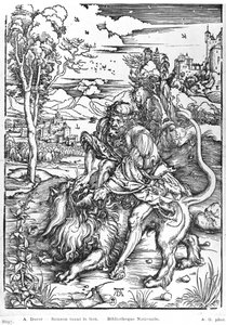 Samson slaying the lion