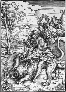 Samson Kills the Lion by Albrecht Dürer