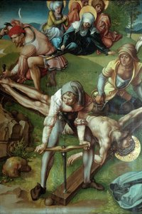 Seven Sorrows Polyptych: Christ Nailed to the Cross