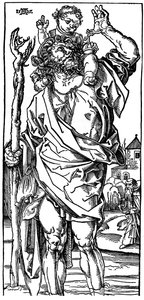 St Christopher Carrying the Infant Christ, 1525, 1936 by Albrecht Dürer