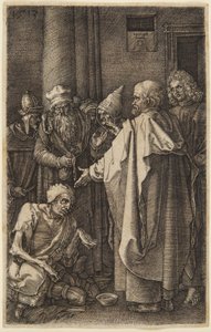 St. Peter and St. John Healing the Cripple (#16 from the Engraved Passion) by Albrecht Dürer