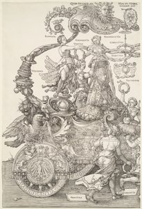 The Great Triumphal Chariot: Left Part of the Chariot with the Emperor Crowned by Victory by Albrecht Dürer