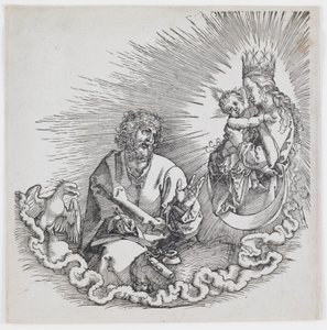 The Virgin Appearing to Saint John, from the 1511 edition of “The Apocalypse”