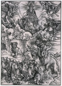 Animal with Lamb Horns, XI. Figure, Plate 13 from the Series "The Apocalypse" by Albrecht Dürer