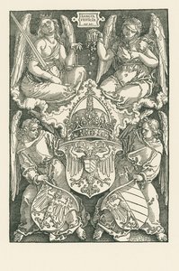 Allegory with the Coat of Arms of the Empire and of the City of Nuremberg by Albrecht Dürer or Duerer
