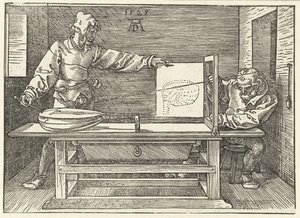 Artist Drawing a Lute