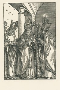 Bishop Saint Nicolaus, saints Ulrich and Erasmus by Albrecht Dürer or Duerer