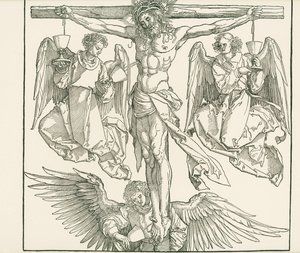 Christ on the Cross with Three Angels by Albrecht Dürer or Duerer