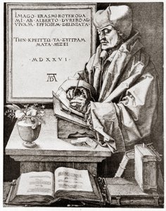 Erasmus to His Writing (Engraving by Albrecht Durer Reproduced at the Beginning of the 20th Century) by Albrecht Dürer