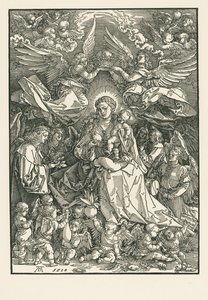 Mary Virgin Crowned by Two Angels by Albrecht Dürer or Duerer