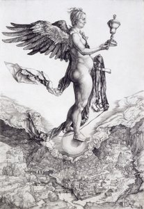Nemesis (The Great Fortune) (engraving) by Albrecht Dürer