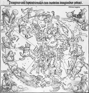 Pair of maps of the Northern and Southern Celestial Hemispheres by Albrecht Dürer or Duerer