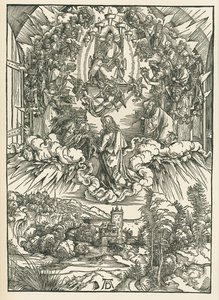Saint John Before God and the Twenty-Four Elders in Heaven. The Revelation of Saint John by Albrecht Dürer or Duerer