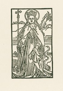 Saint Margaret. Illustration to Hortulus Anime by Albrecht Dürer or Duerer