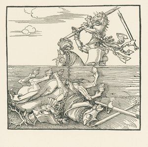The Foreign Tournament. Maximilian Lifts His Opponent Jacop de Heri Out of the Saddle by Albrecht Dürer or Duerer