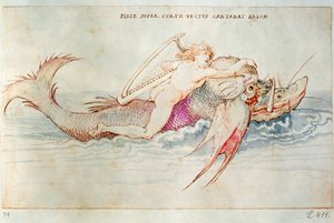 The Greek Poet Arion Riding the Dolphin, c.1515 by Albrecht Dürer or Duerer