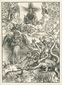 The Woman Clothed with the Sun and the Seven-headed Dragon. The Revelation of Saint John by Albrecht Dürer or Duerer