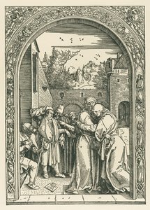 The meeting of Joachim and Anne at the Golden Gate by Albrecht Dürer or Duerer