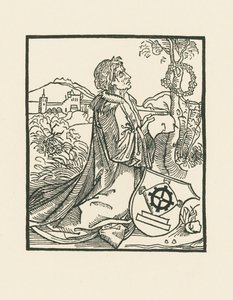 The Poet Sebastian Brant Kneeling by Albrecht Dürer or Duerer