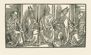 Three Bishops and Two Monks by Albrecht Dürer or Duerer