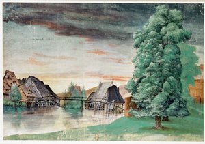 Mill under Willows by Albrecht Dürer or Duerer